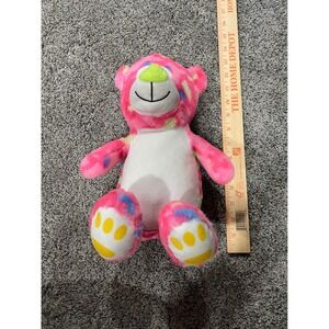 BMI Merchandise Pink Tie Dye Plush Bear Neon Green Blue Yellow Stuffed Animal
